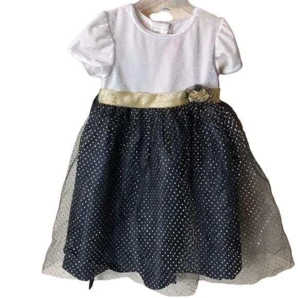 Good Lad | Dresses | Good Lad Velvet Tulle Dress Cream Gold Black 4t Girls  Childrens Cute Velour | Poshmark